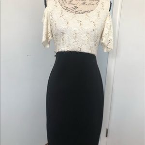 Black and white sequin dress